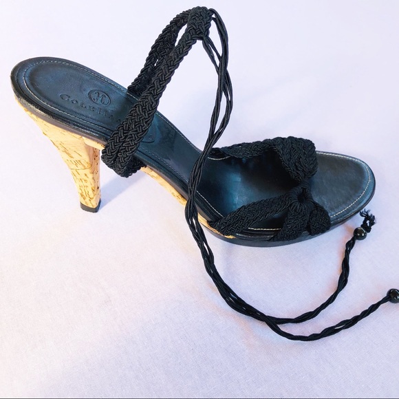 Cole Haan Cork Crocheted Strappy Heels - Picture 3 of 11